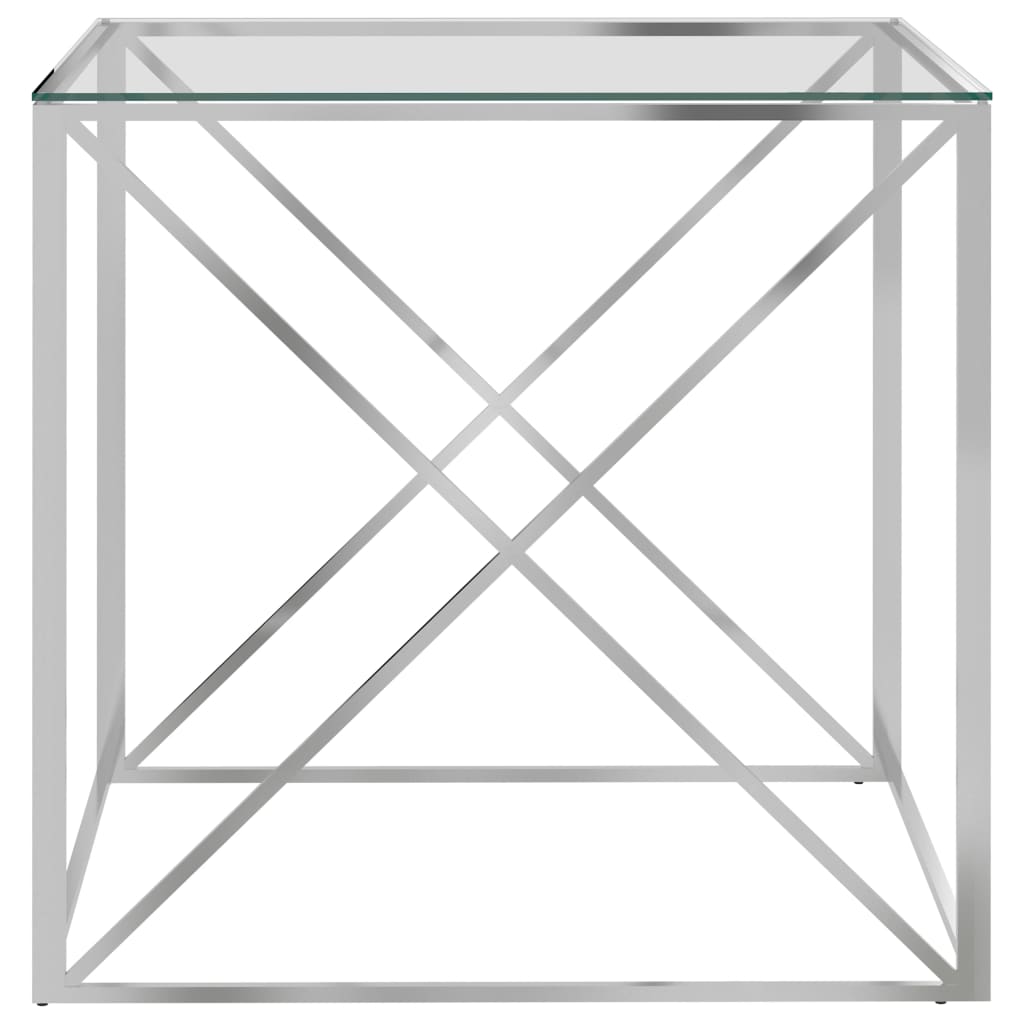 Salontafel 55x55x55 cm roestvrij staal en glas goudkleurig