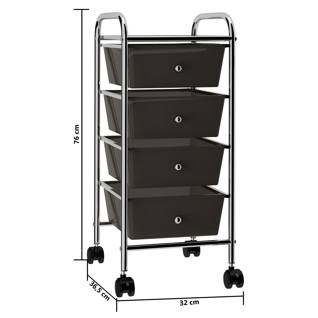 Chariot de rangement avec 10 tiroirs, mobile en plastique