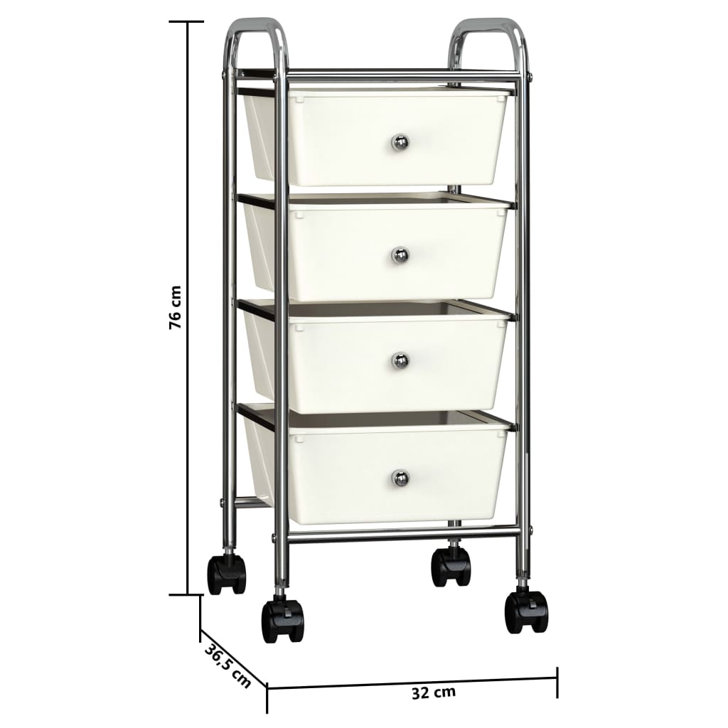 Chariot de rangement avec 10 tiroirs, mobile en plastique