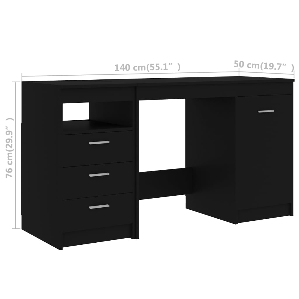 Bureau 140x50x76 cm bewerkt hout