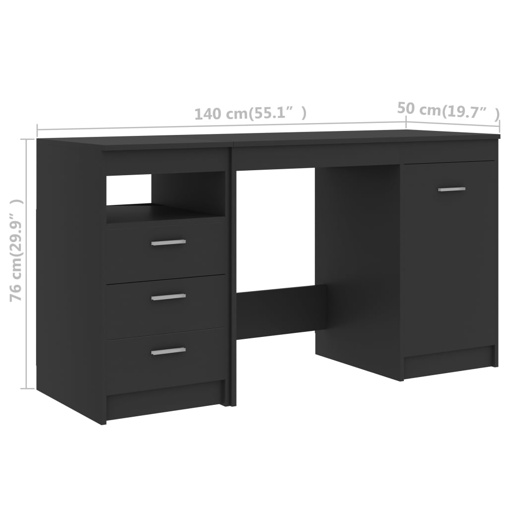 Bureau 140x50x76 cm bewerkt hout