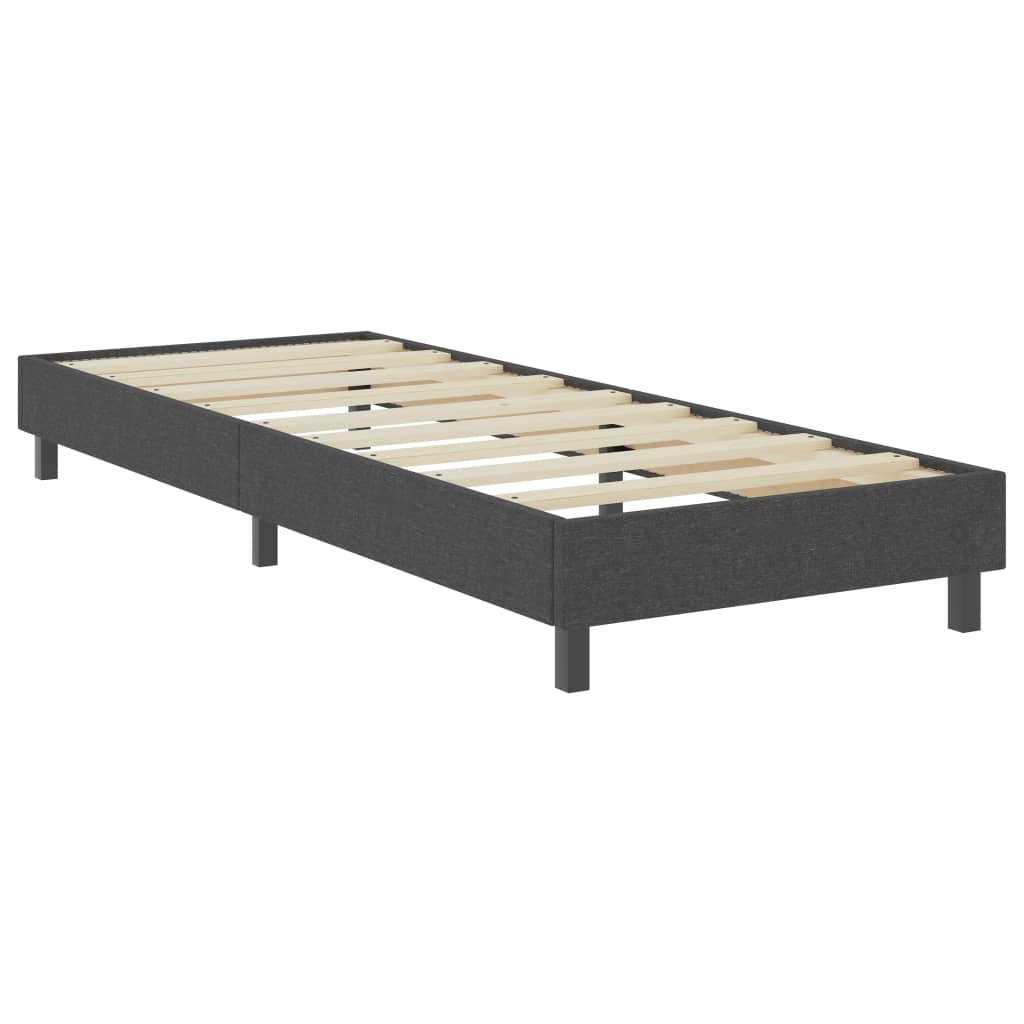 Boxspring stof donkergrijs 90x200 cm