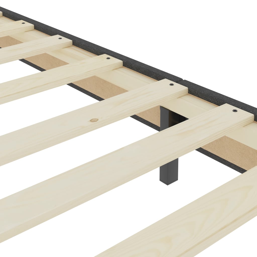 Boxspring stof donkergrijs 90x200 cm