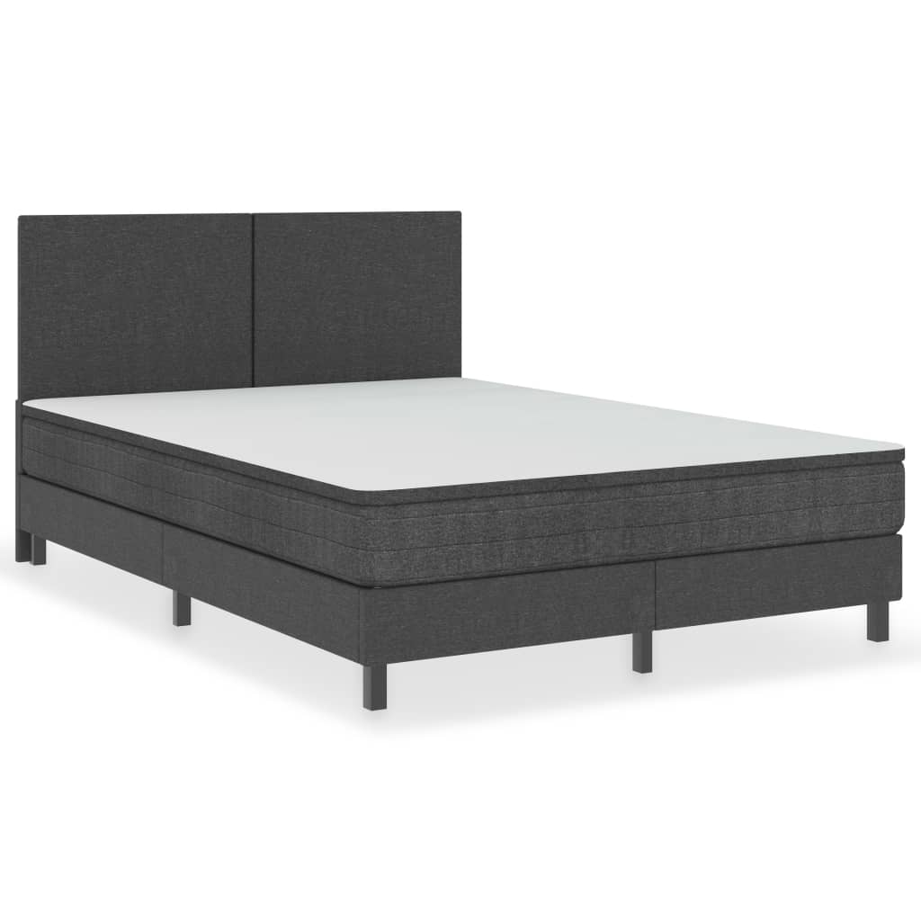 Boxspring stof donkergrijs 200x200 cm