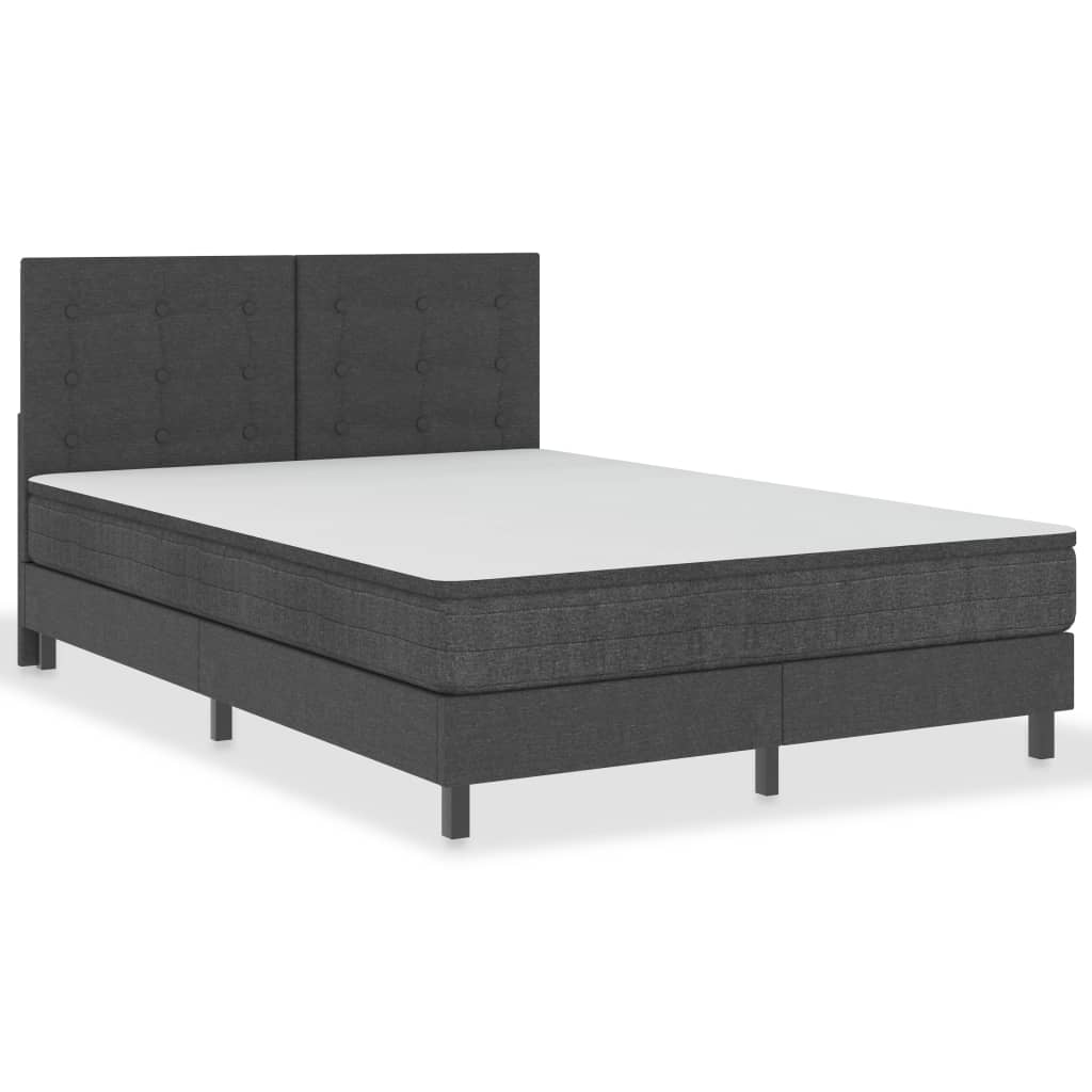 Boxspring stof donkergrijs 200x200 cm