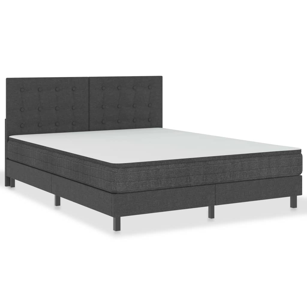 Boxspring stof donkergrijs 200x200 cm