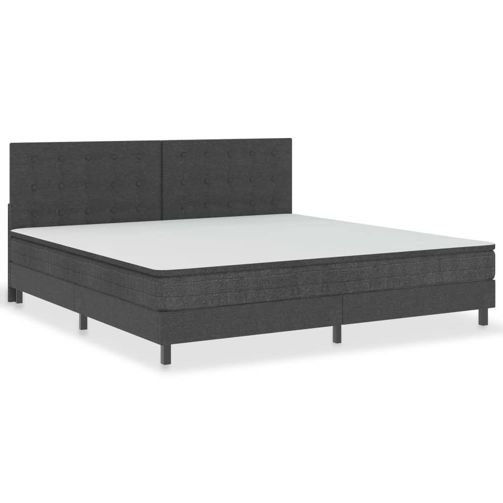 Boxspring stof donkergrijs 200x200 cm