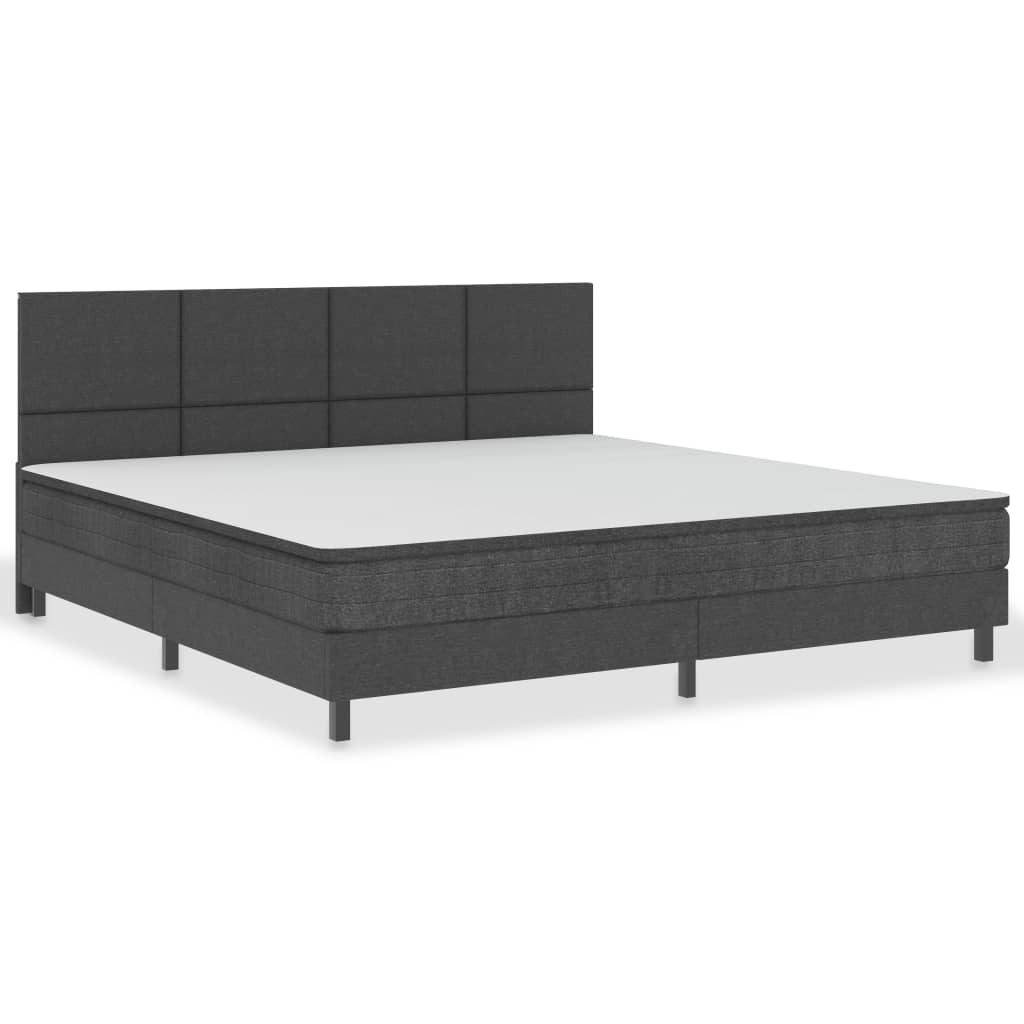 Boxspring stof donkergrijs 200x200 cm