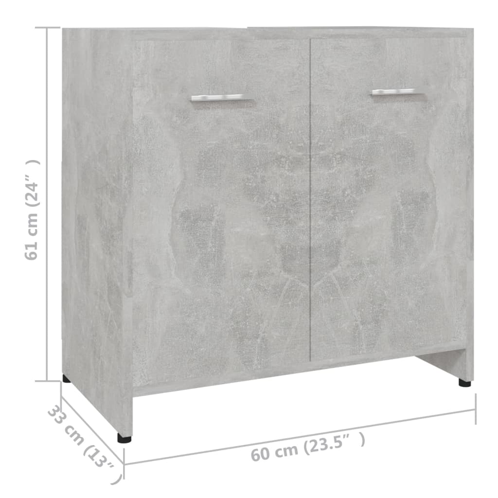 Meuble de salle de bain 60x33x61 cm bois fini