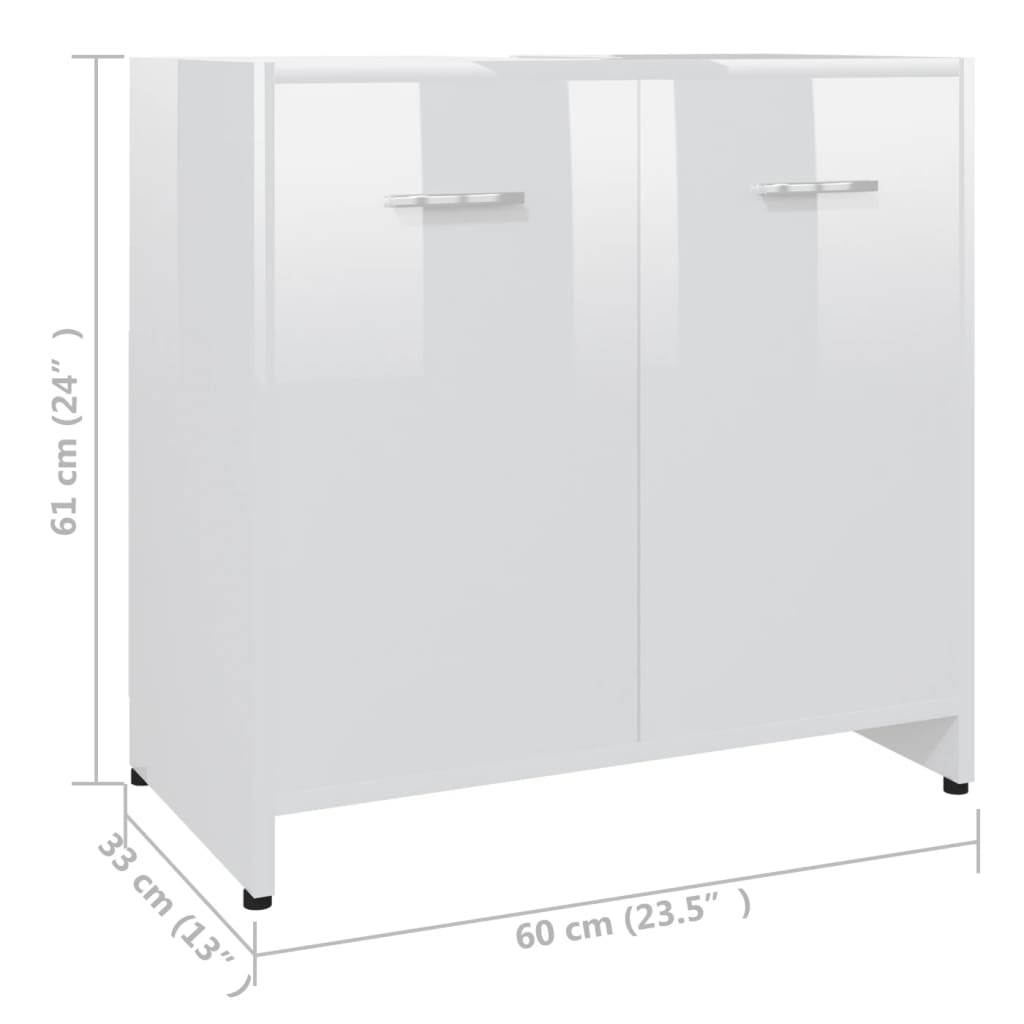 Meuble de salle de bain 60x33x61 cm bois fini