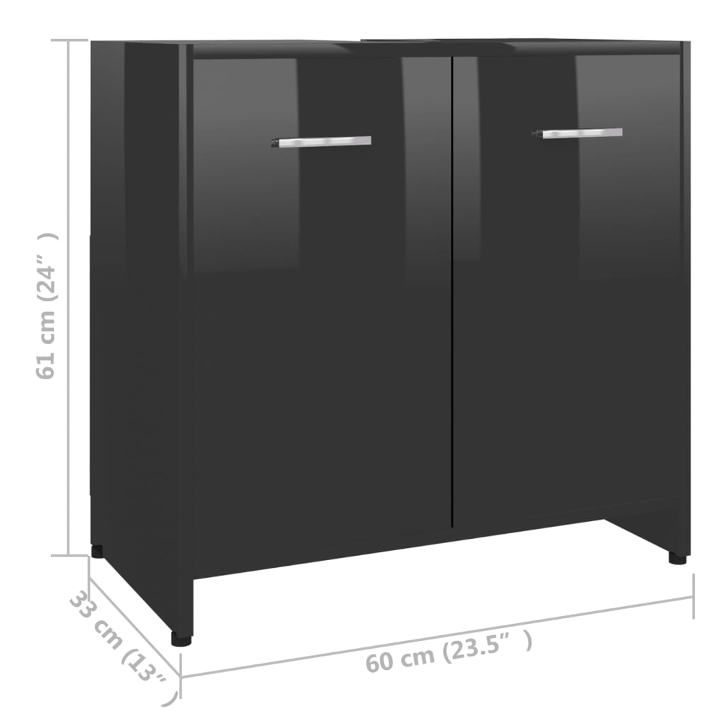 Badkamerkast 60x33x61 cm bewerkt hout