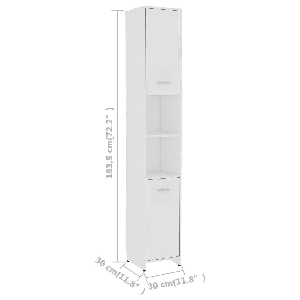 Badkamerkast 30x30x183,5 cm bewerkt hout