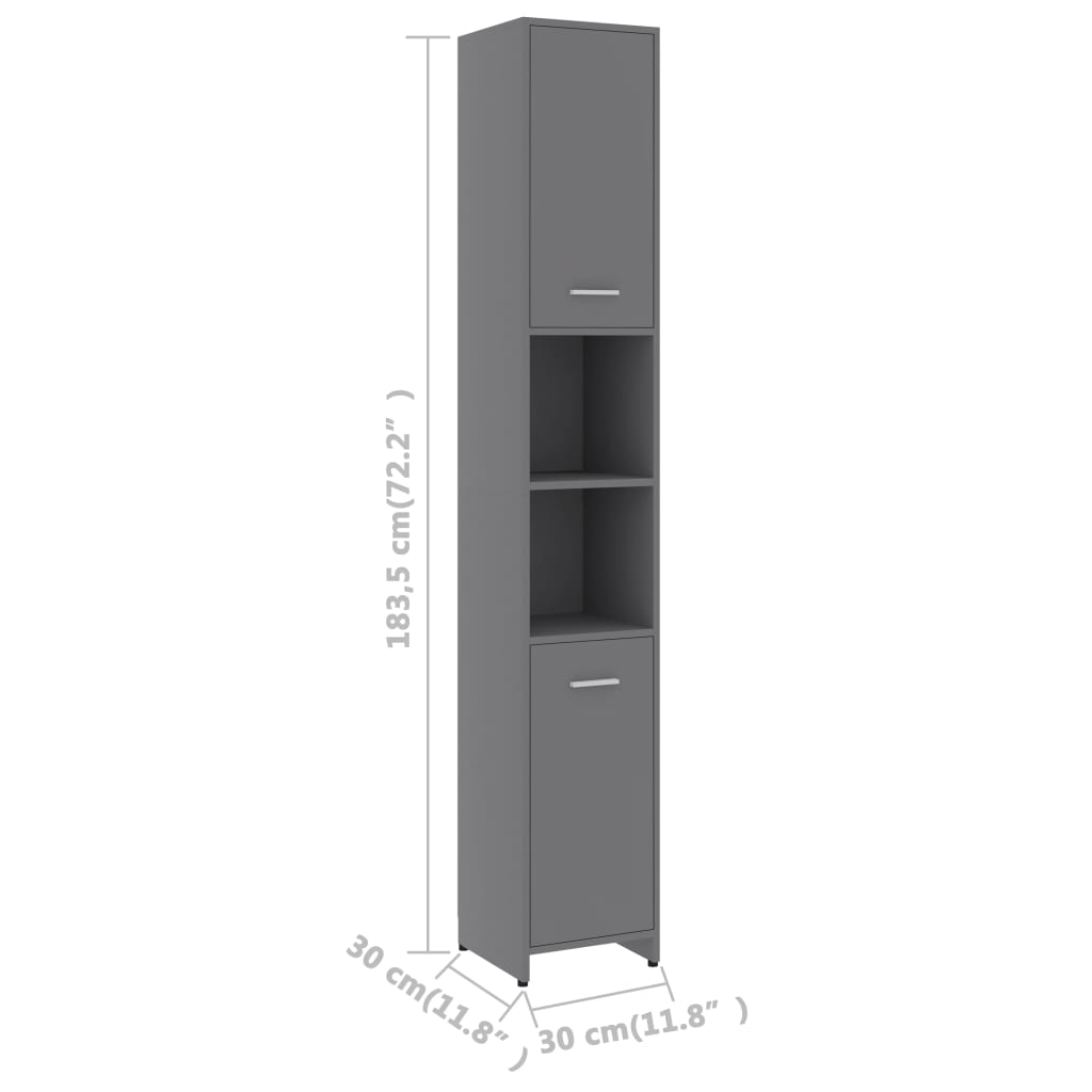 Badkamerkast 30x30x183,5 cm bewerkt hout