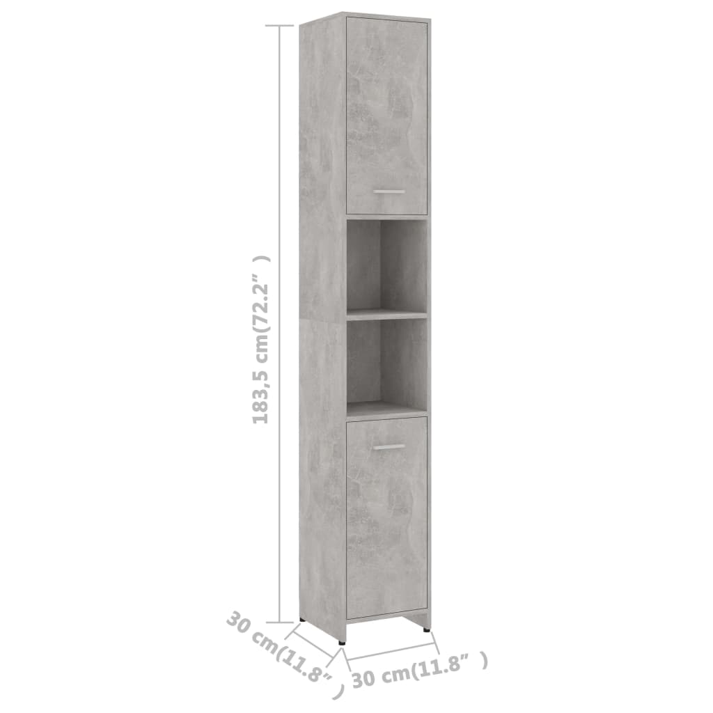 Badkamerkast 30x30x183,5 cm bewerkt hout oud houtkleurig