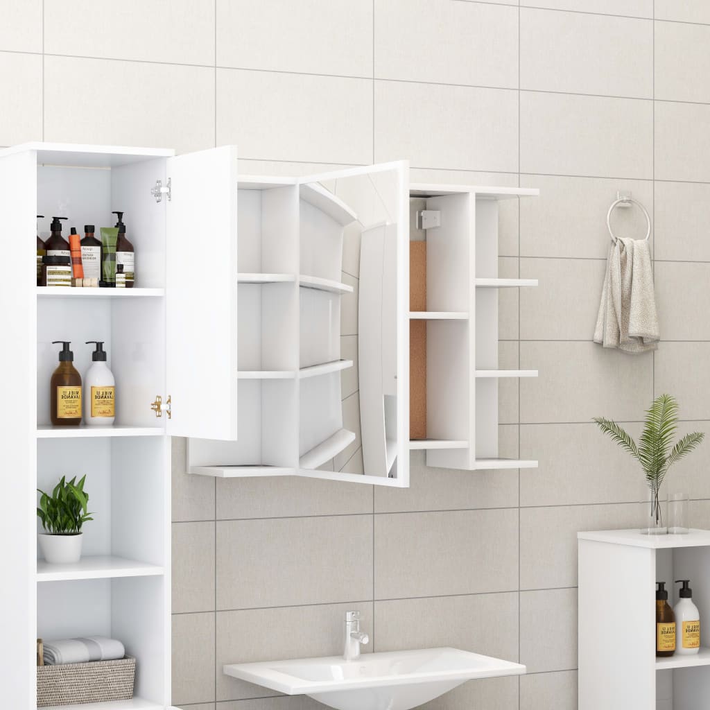 Armoire de toilette avec miroir 80x20,5x64 cm en bois travaillé