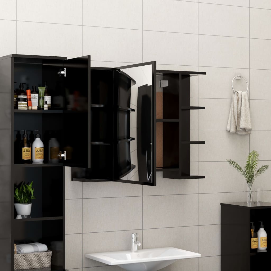 Armoire de toilette avec miroir 80x20,5x64 cm en bois travaillé