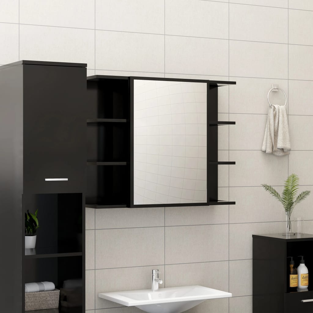 Armoire de toilette avec miroir 80x20,5x64 cm en bois travaillé