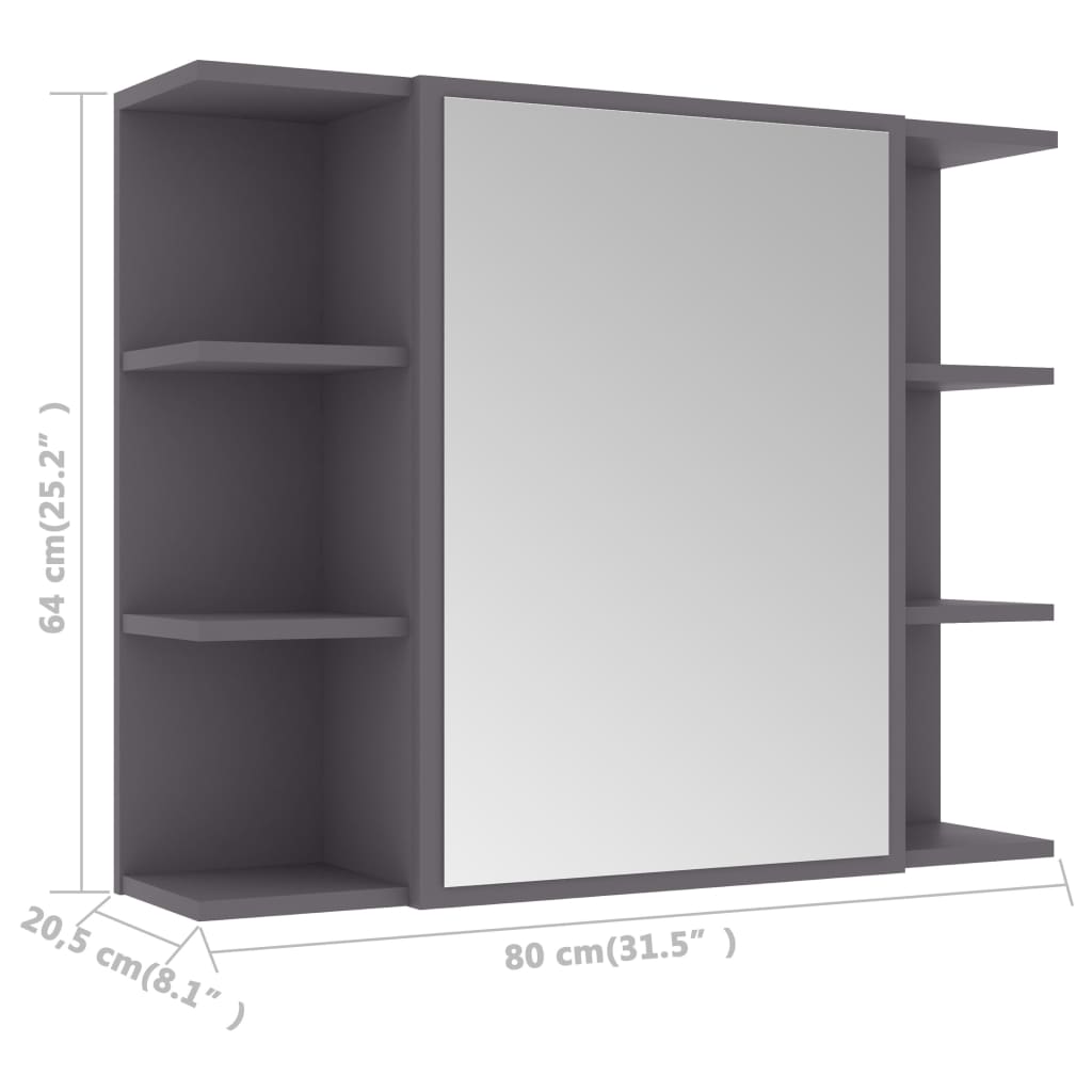 Badkamerspiegelkast 80x20,5x64 cm bewerkt hout