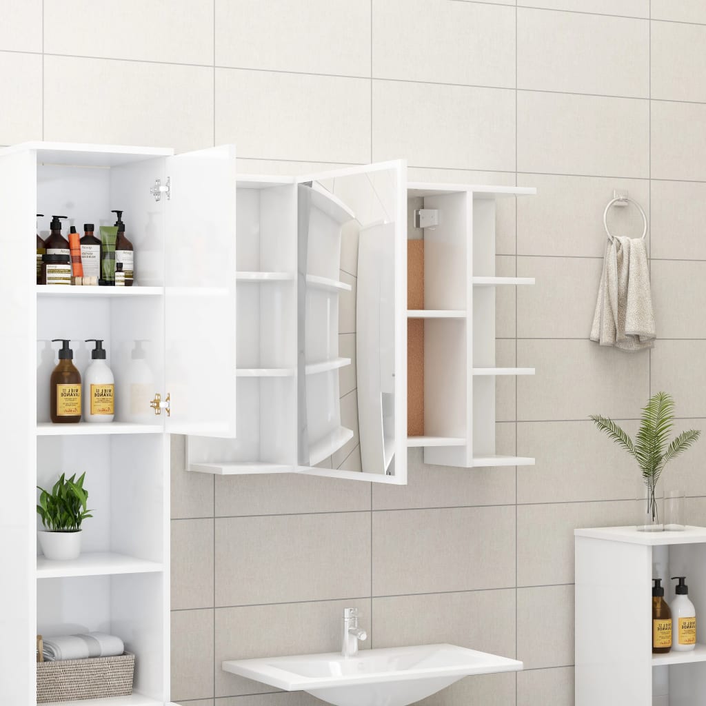 Armoire de toilette avec miroir 80x20,5x64 cm en bois travaillé