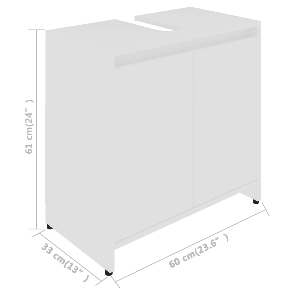 Badkamerkast 60x33x61 cm bewerkt hout