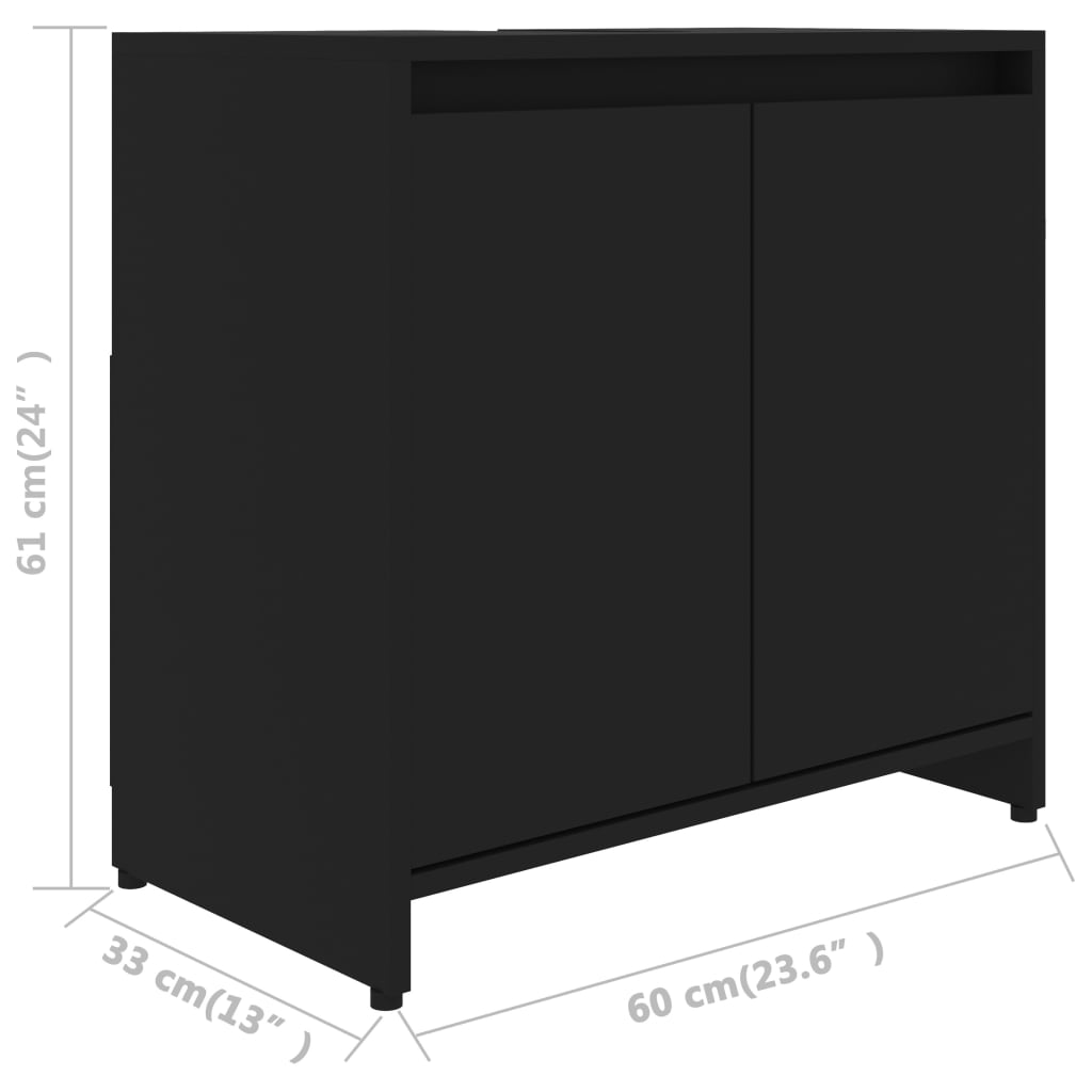 Meuble de salle de bain 60x33x61 cm bois fini