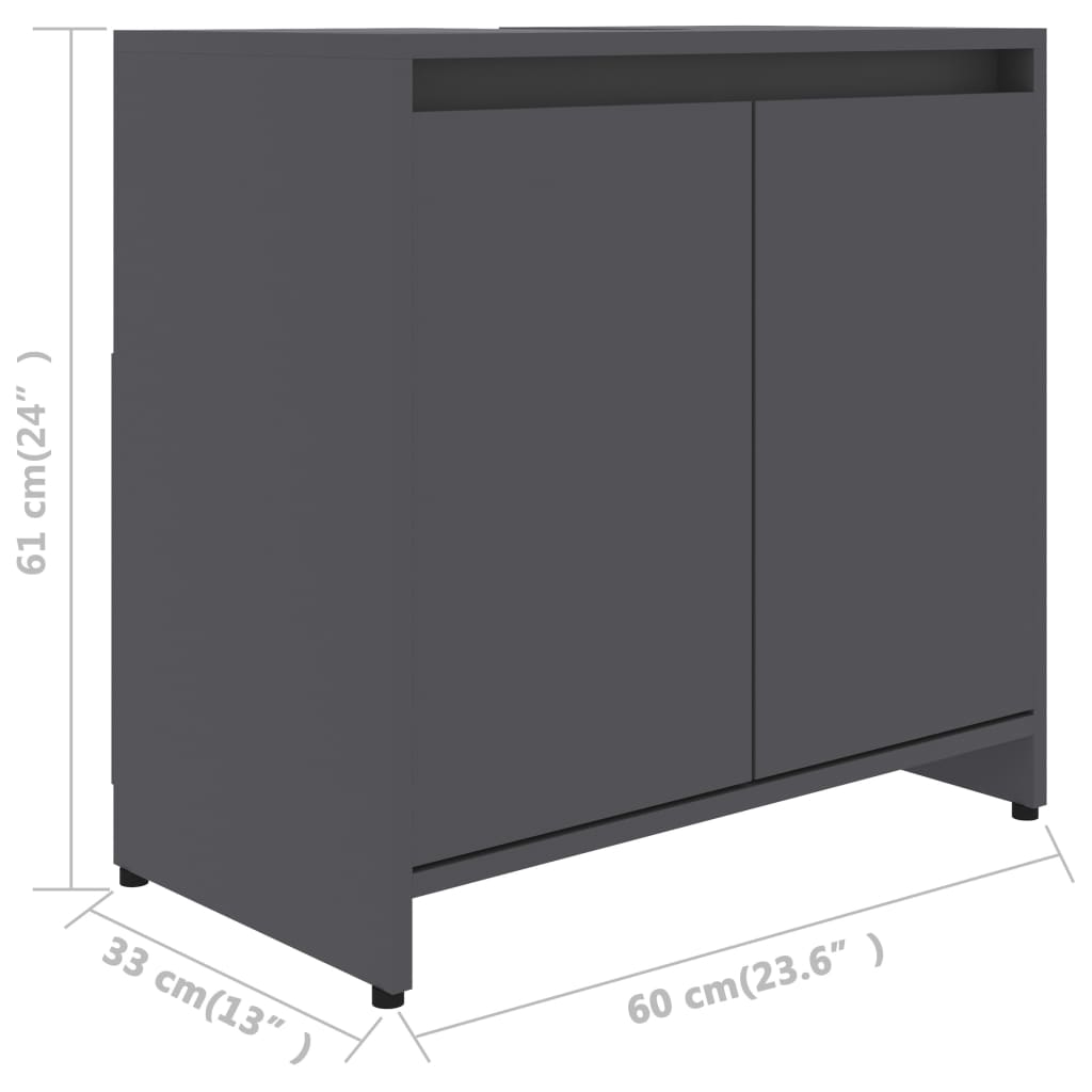 Meuble de salle de bain 60x33x61 cm bois fini