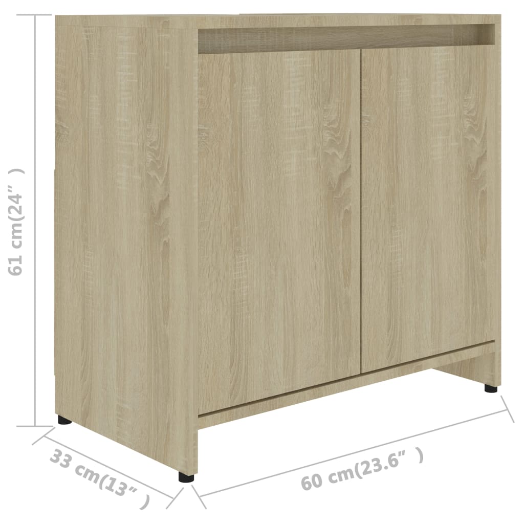 Meuble de salle de bain 60x33x61 cm bois fini