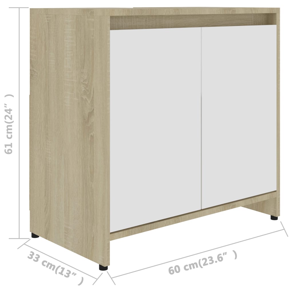 Meuble de salle de bain 60x33x61 cm bois fini