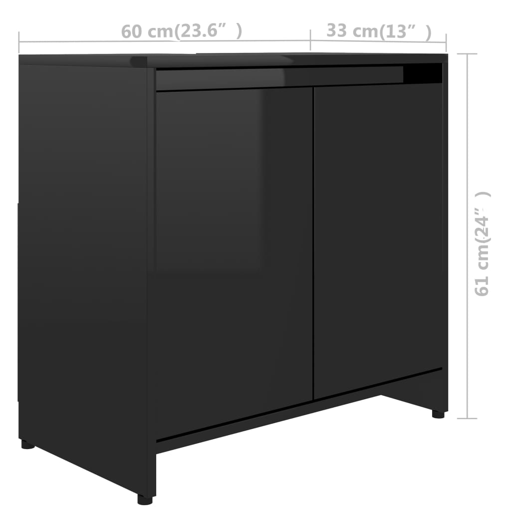 Badkamerkast 60x33x61 cm bewerkt hout