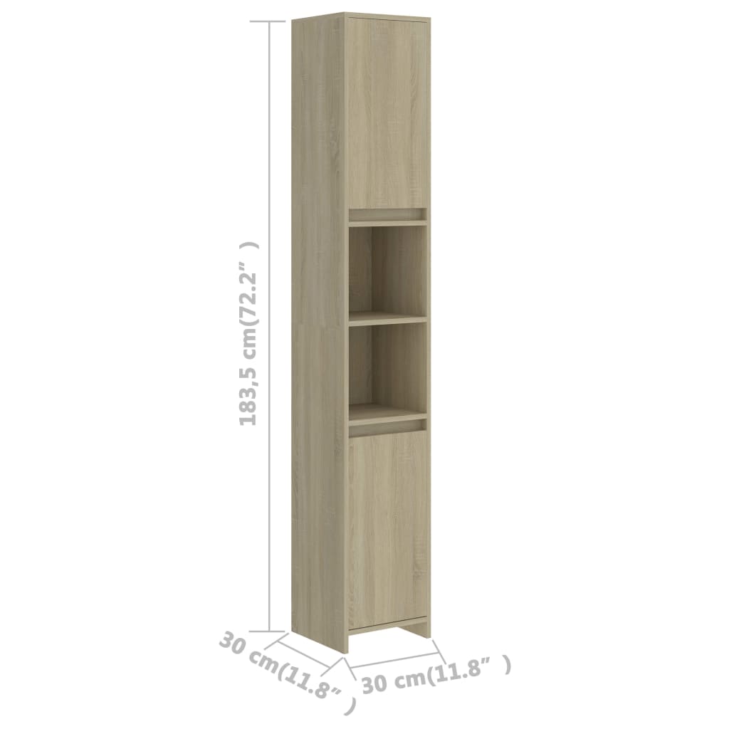 Meuble de salle de bain 30x30x183,5 cm bois fini