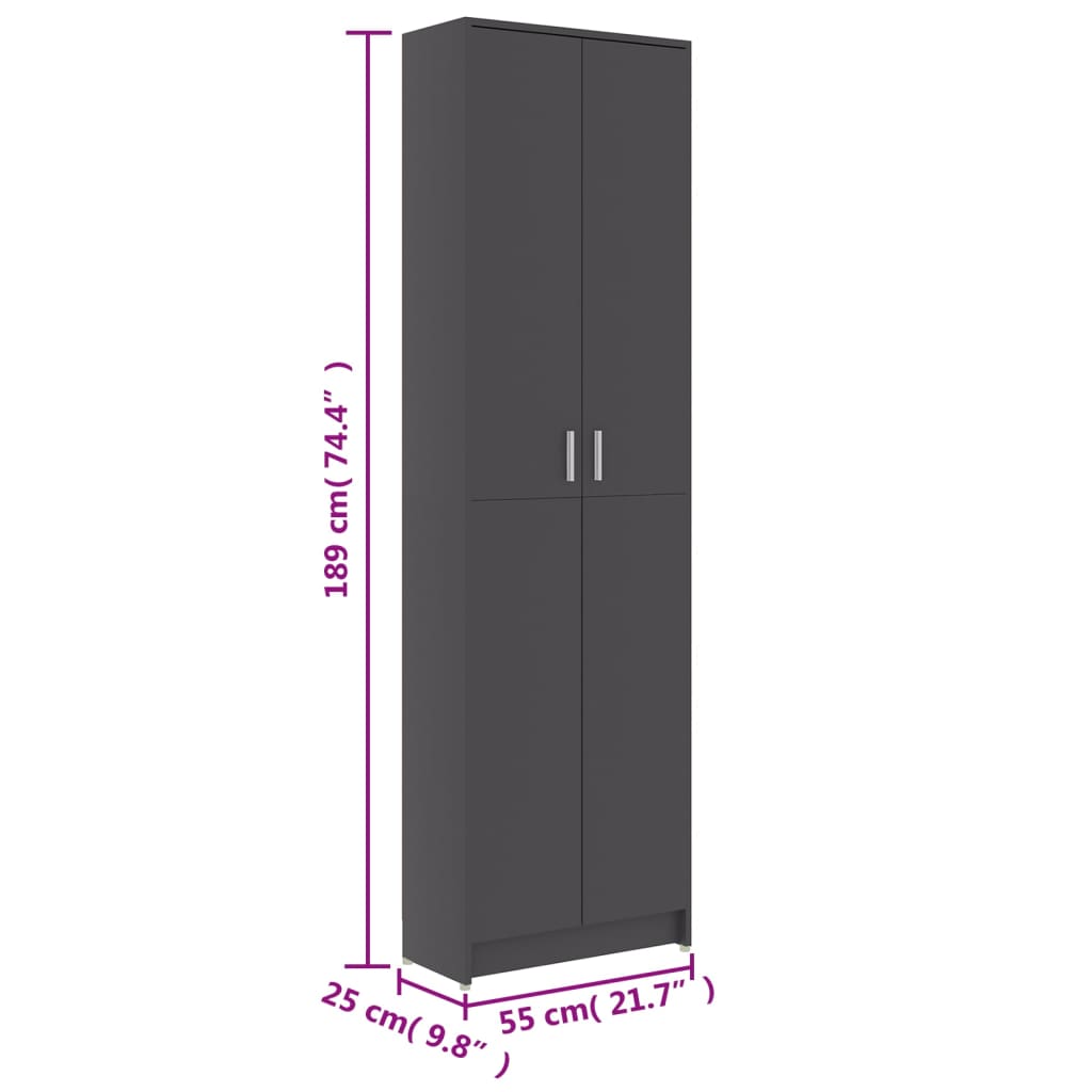 Gangkast 55x25x189 cm bewerkt hout