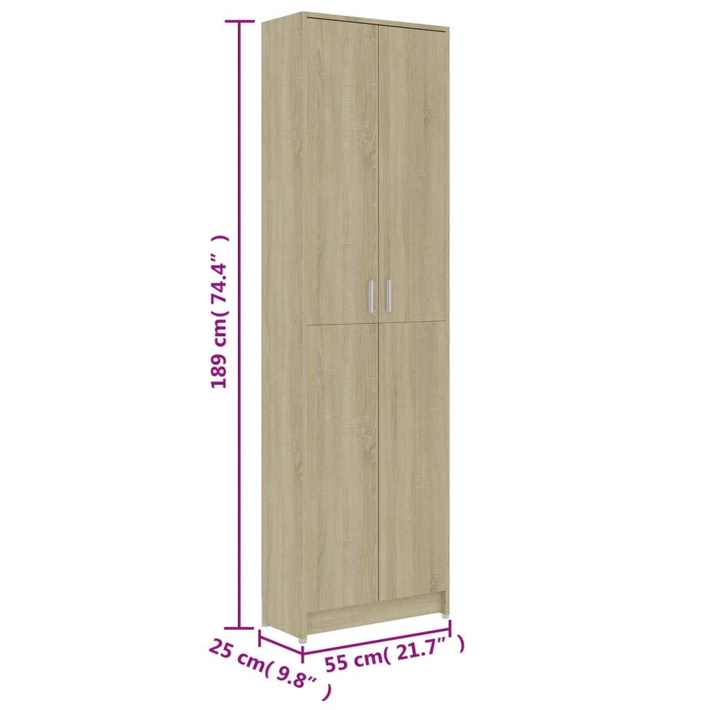 Gangkast 55x25x189 cm bewerkt hout