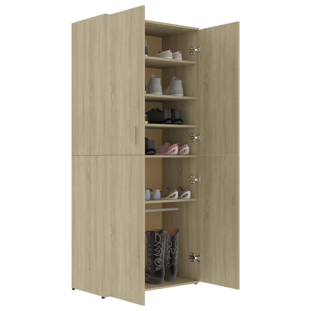 Schoenenkast 80x39x178 cm bewerkt hout