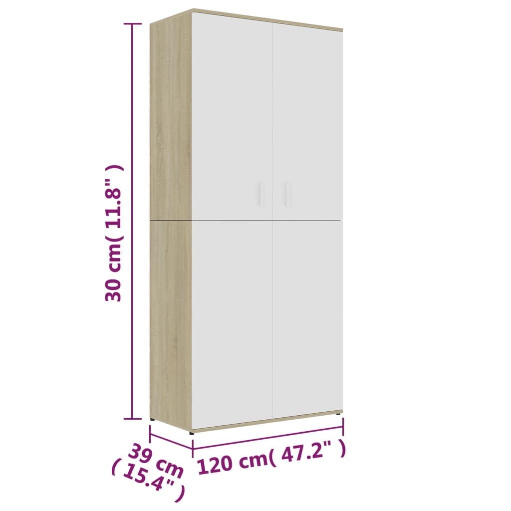 Schoenenkast 80x39x178 cm bewerkt hout