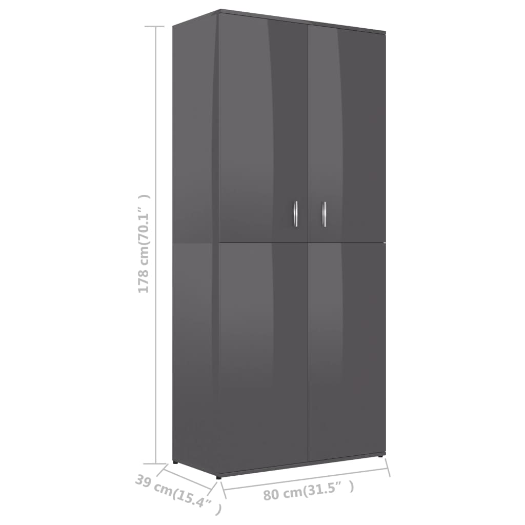 Schoenenkast 80x39x178 cm bewerkt hout