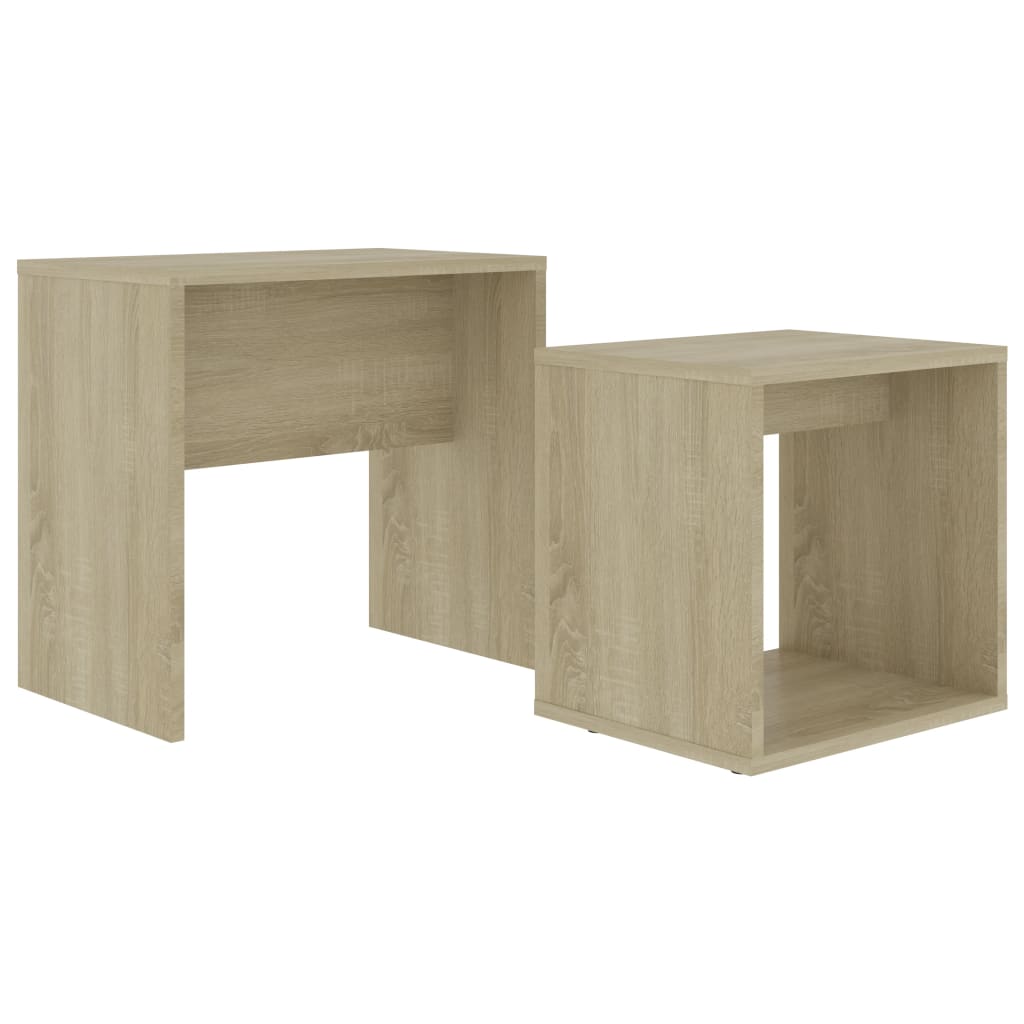 Ensemble table basse 48x30x45 cm en bois travaillé