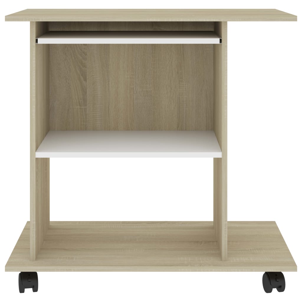 Computerbureau 80x50x75 cm bewerkt hout eikenkleurig