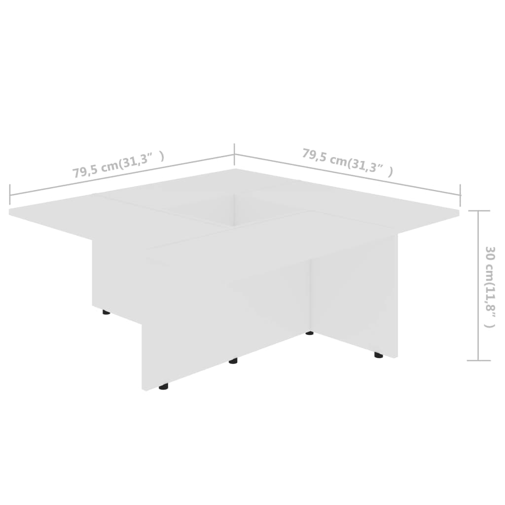 Salontafel 79,5x79,5x30 cm bewerkt hout hoogglans grijs