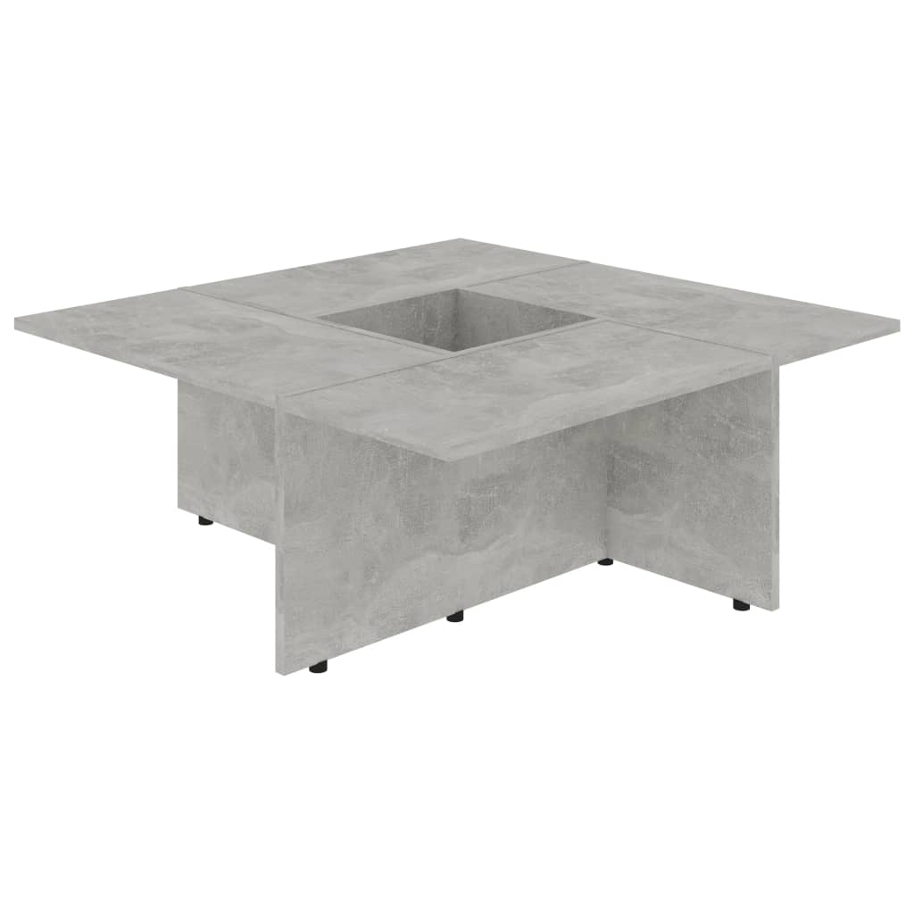 Table basse 79,5x79,5x30 cm bois fini gris brillant