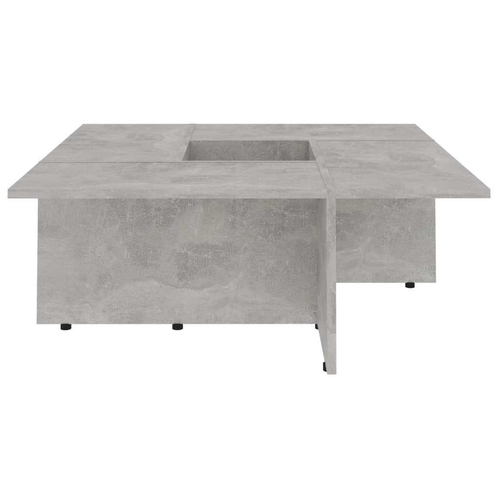 Table basse 79,5x79,5x30 cm bois fini gris brillant