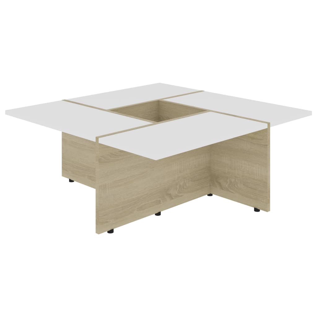 Table basse 79,5x79,5x30 cm bois fini gris brillant