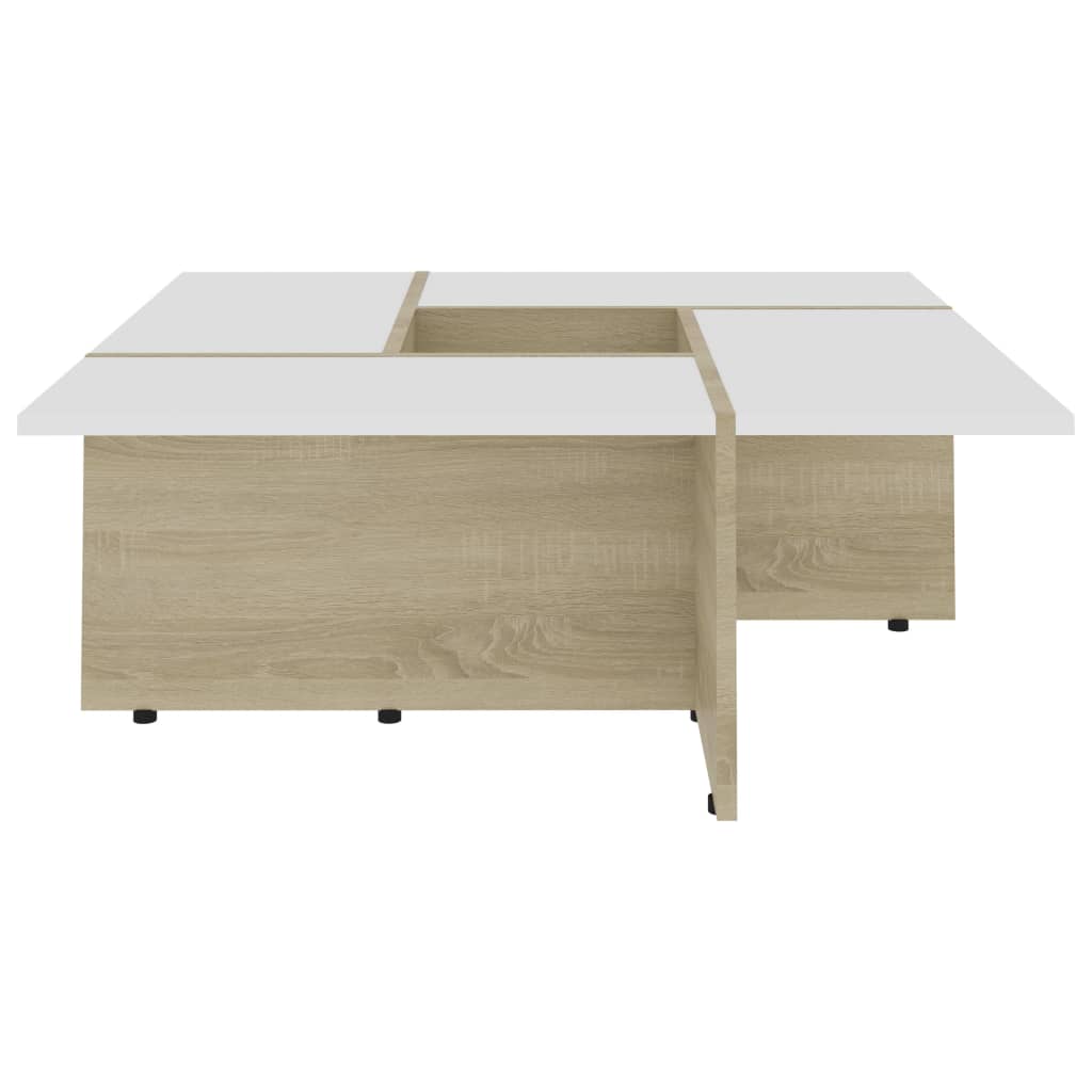 Table basse 79,5x79,5x30 cm bois fini gris brillant