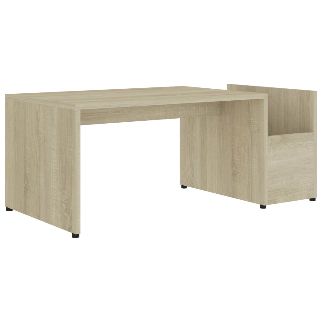 Table basse 90x45x35 cm finition bois gris brillant