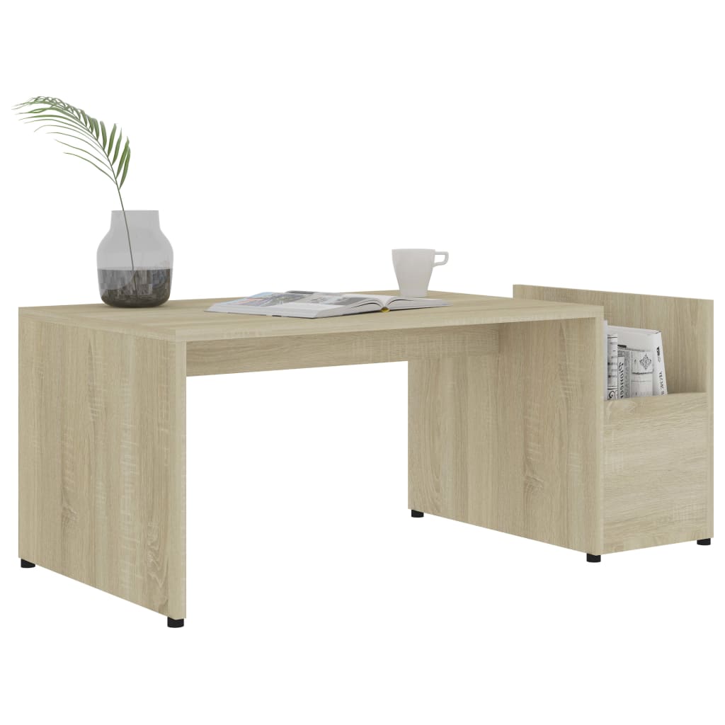 Table basse 90x45x35 cm finition bois gris brillant