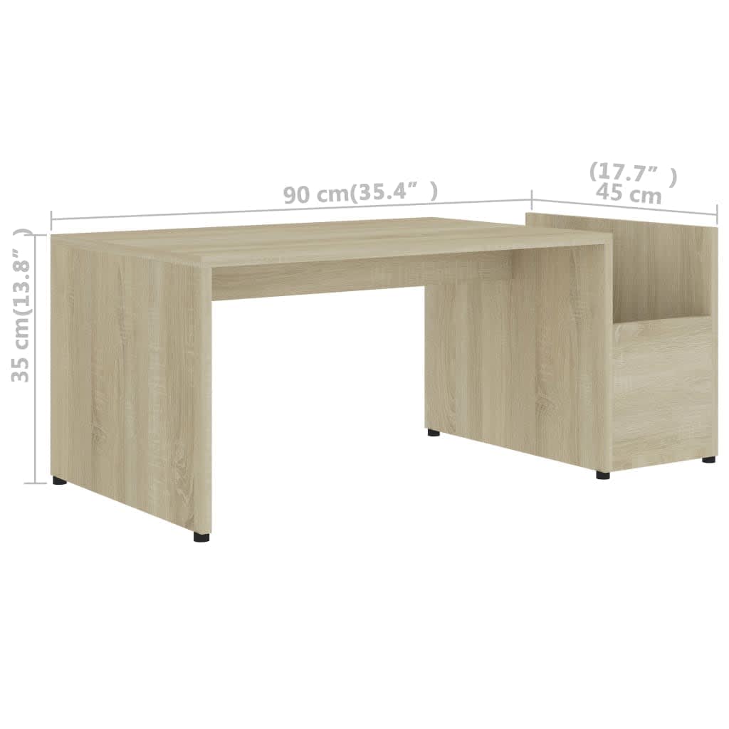 Table basse 90x45x35 cm finition bois gris brillant