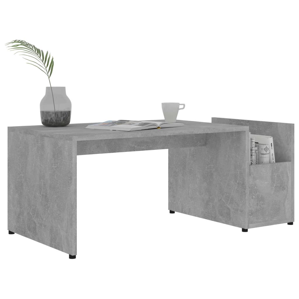 Table basse 90x45x35 cm finition bois gris brillant