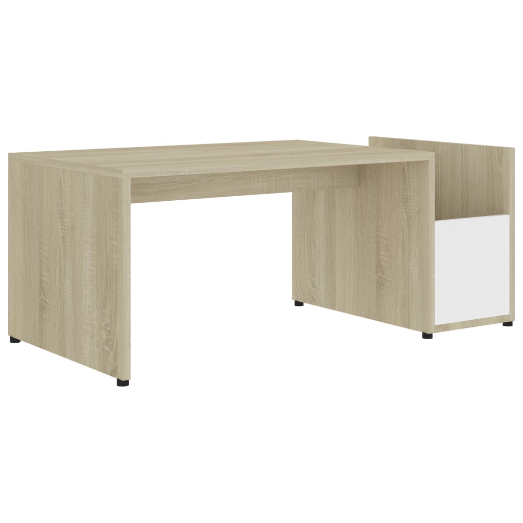 Table basse 90x45x35 cm finition bois gris brillant