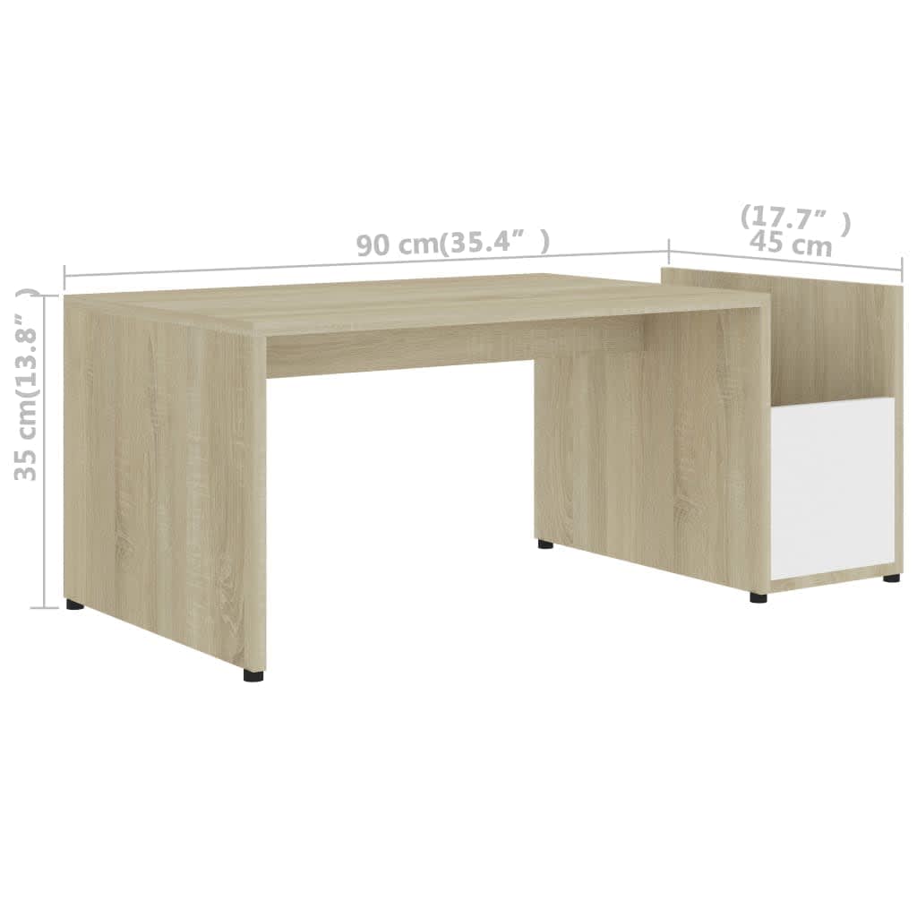 Table basse 90x45x35 cm finition bois gris brillant