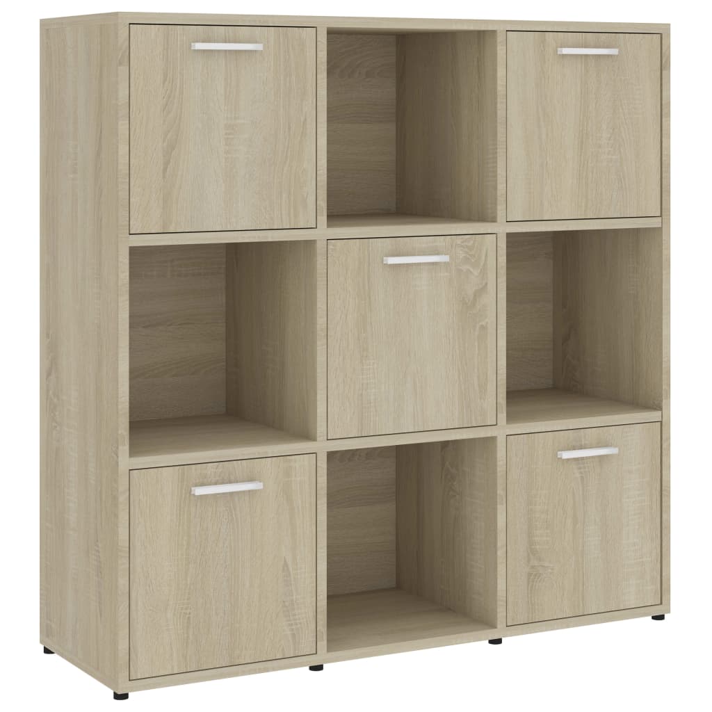 Boekenkast 90x30x90 cm bewerkt hout eikenkleurig