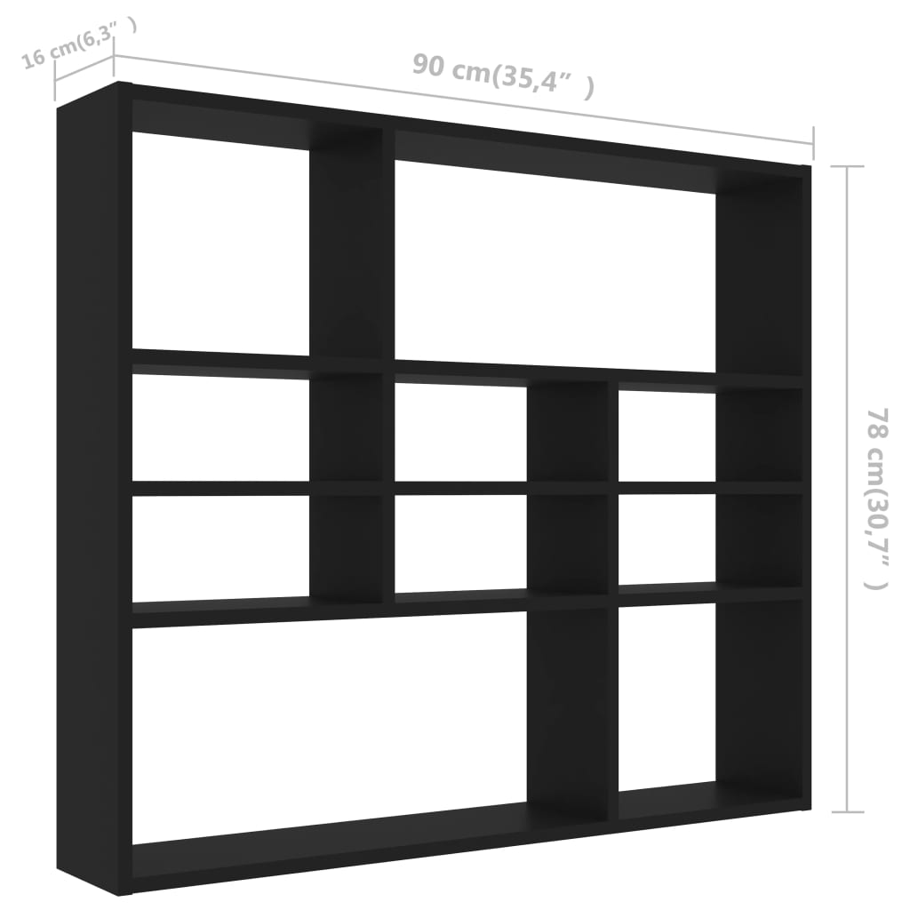 Etagère murale 90x16x78 cm en bois travaillé